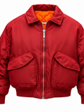 Crop Bomber Ceket Bordo - 50301