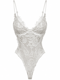 Dantel Sırtı Çapraz Askılı Bodysuit Beyaz - 71914