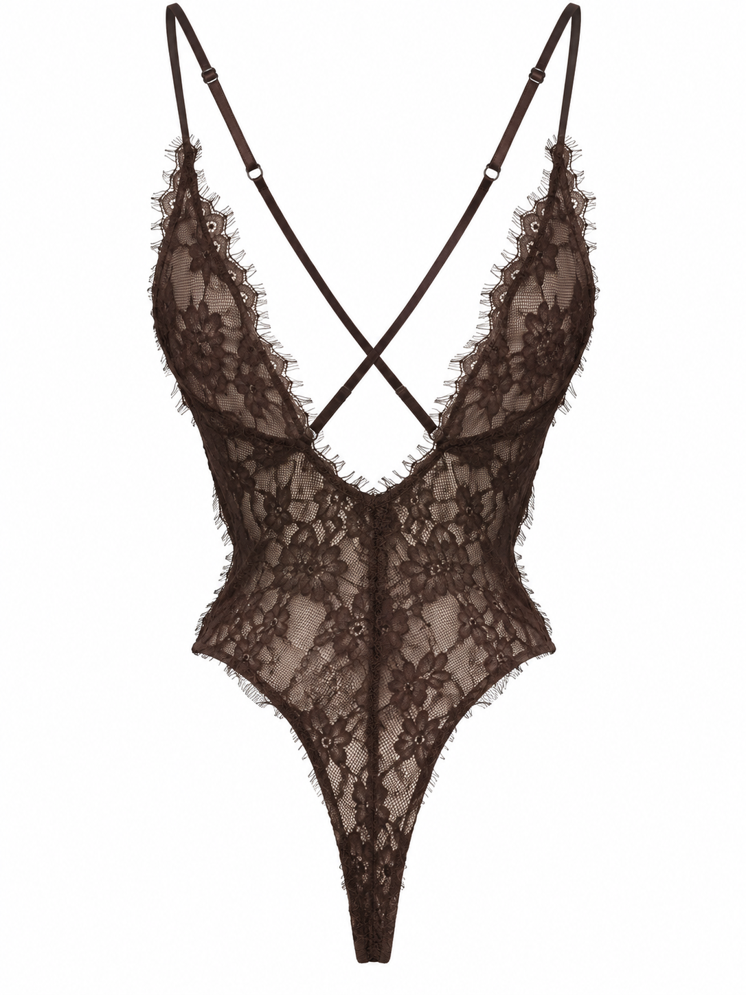 Dantel Sırtı Çapraz Askılı Bodysuit - 71914