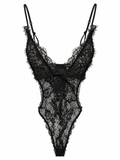 Dantel Sırtı Çapraz Askılı Bodysuit Siyah - 71914