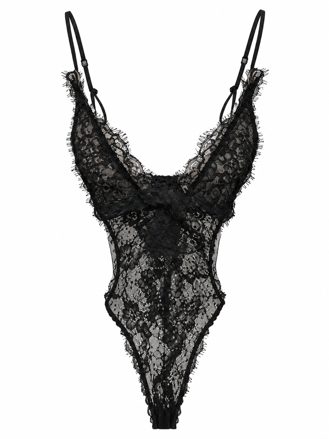 Dantel Sırtı Çapraz Askılı Bodysuit - 71914