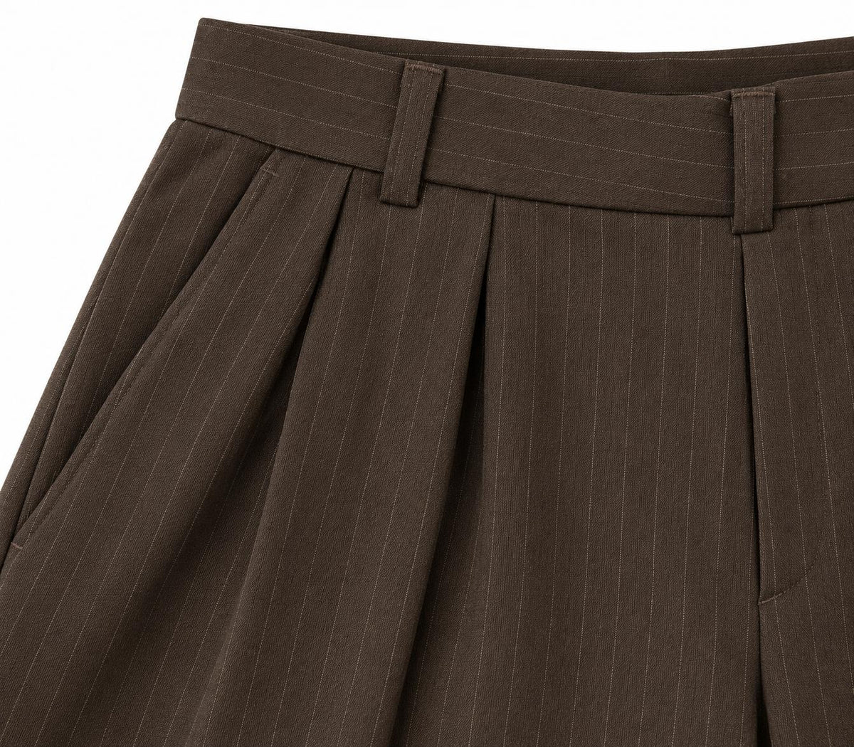 Çizgili Çift Pileli Pantolon - 12950301