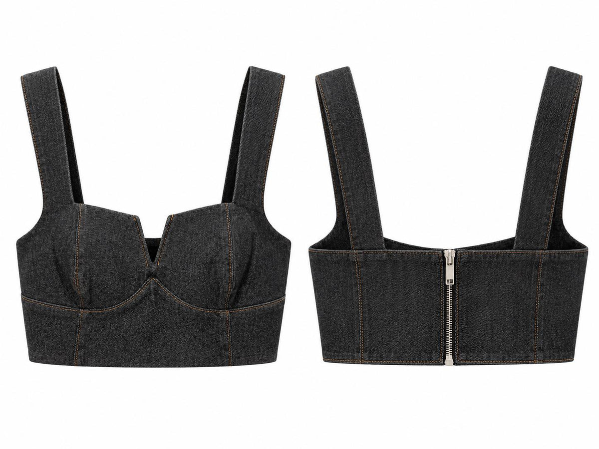 Tasarım Denim Görünümlü Top Pantolon Takım - 3370